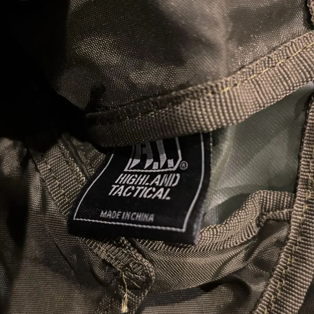Highland Tactical Drawstring Olive Green Back Pack Bag Mesh Straps Molle Webbing
